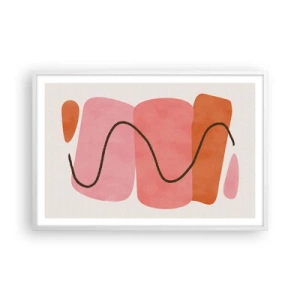 Affiche dans un cadre blanc - Poster - mouvement doux des formes - 91x61 cm