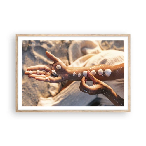 Affiche dans un chêne clair - Poster - La beauté à portée de main - 91x61 cm