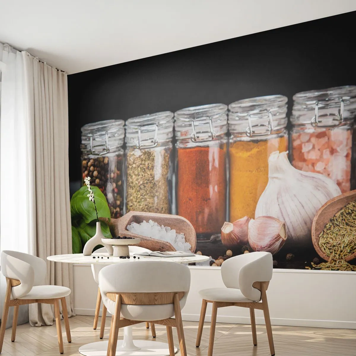 Papier Peint Photo Premium Sand - Pour que la vie ait du goût - La gastronomie, Herbes séchées, Épices - 350x256 cm