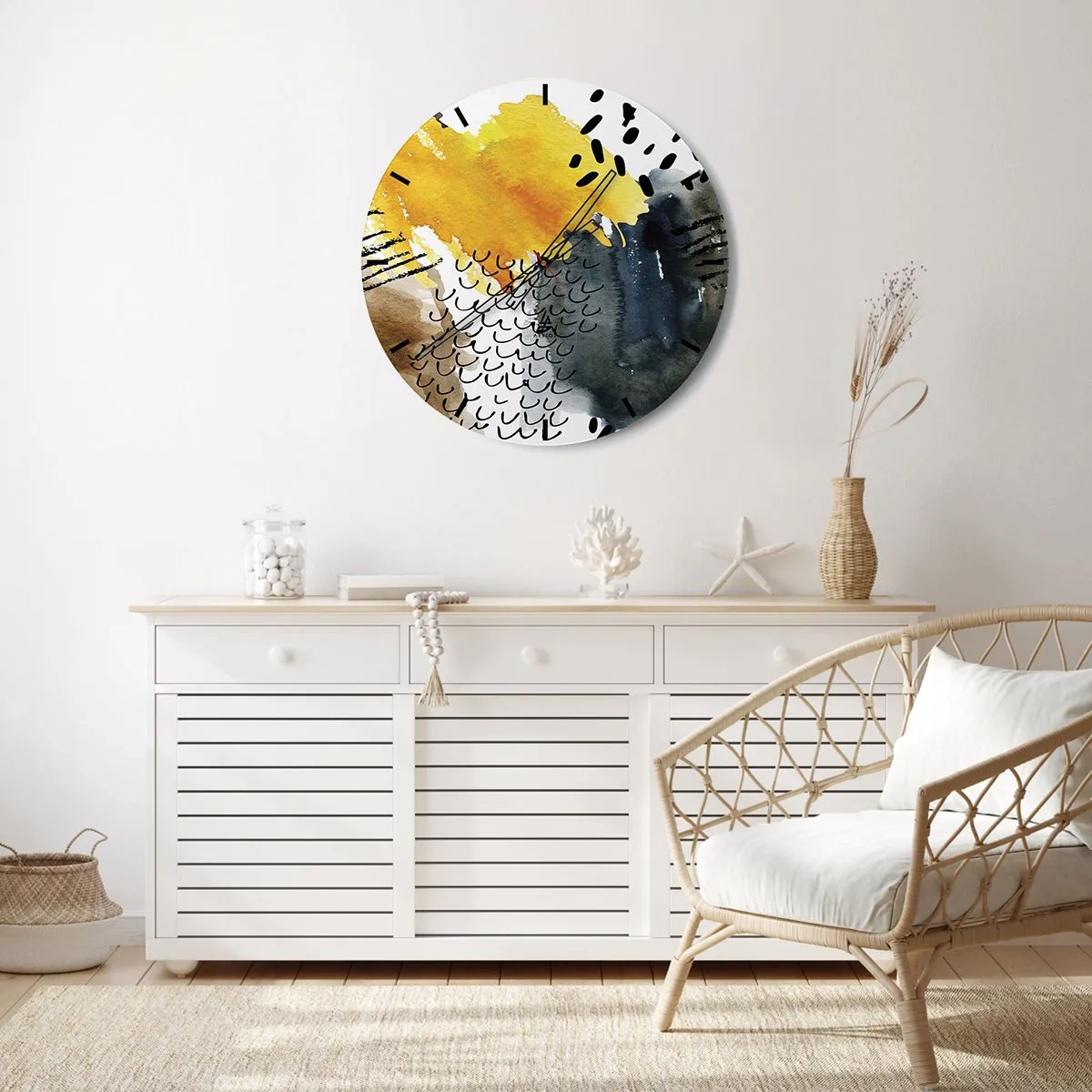 Horloge murale - Pendule murale - Rencontre des éléments - 40x40 cm