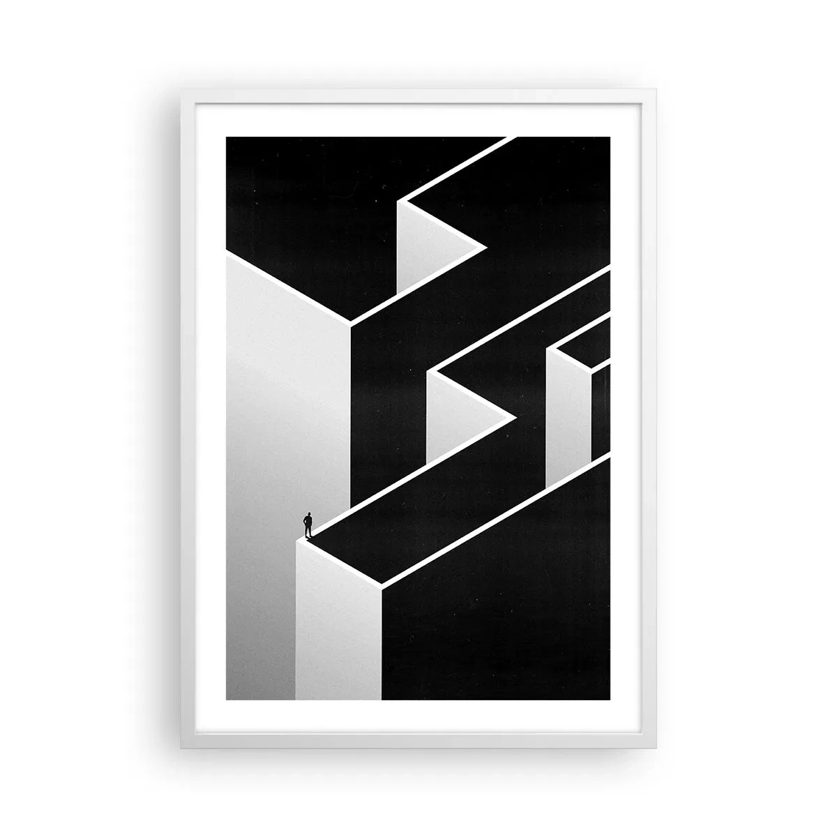 Affiche dans un cadre blanc - Poster - La solitude au sommet - 50x70 cm