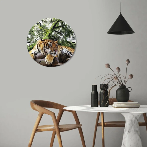 Horloge murale - Pendule murale - Un tigre se reposant dans une forêt tropicale - 30x30cm - Cordialement - Décoration murale moderne pour le salon, la cuisine et la chambre ARTTOR