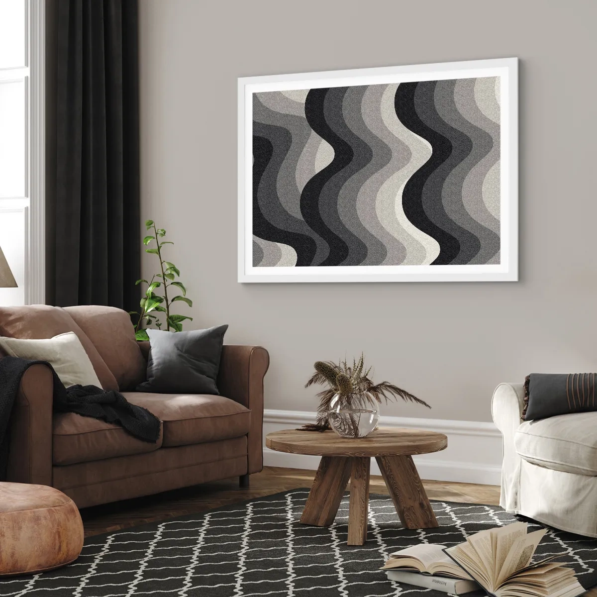 Affiche dans un cadre blanc - Poster - Vague après vague - 91x61 cm