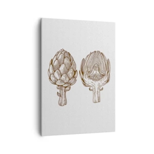 Impression sur toile - Image sur toile - Dessin d'art vintage d'un artichaut - 50x70cm - Leçon d’anatomie - Décoration murale moderne pour le salon et la chambre ARTTOR