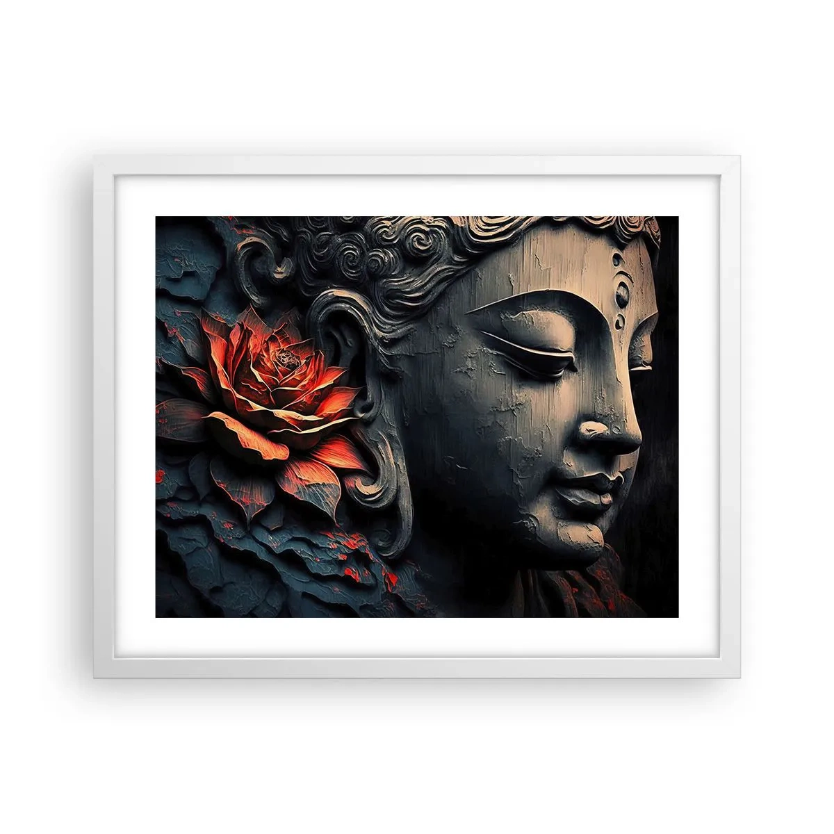 Affiche dans un cadre blanc - Poster - En harmonie avec le monde - 50x40 cm