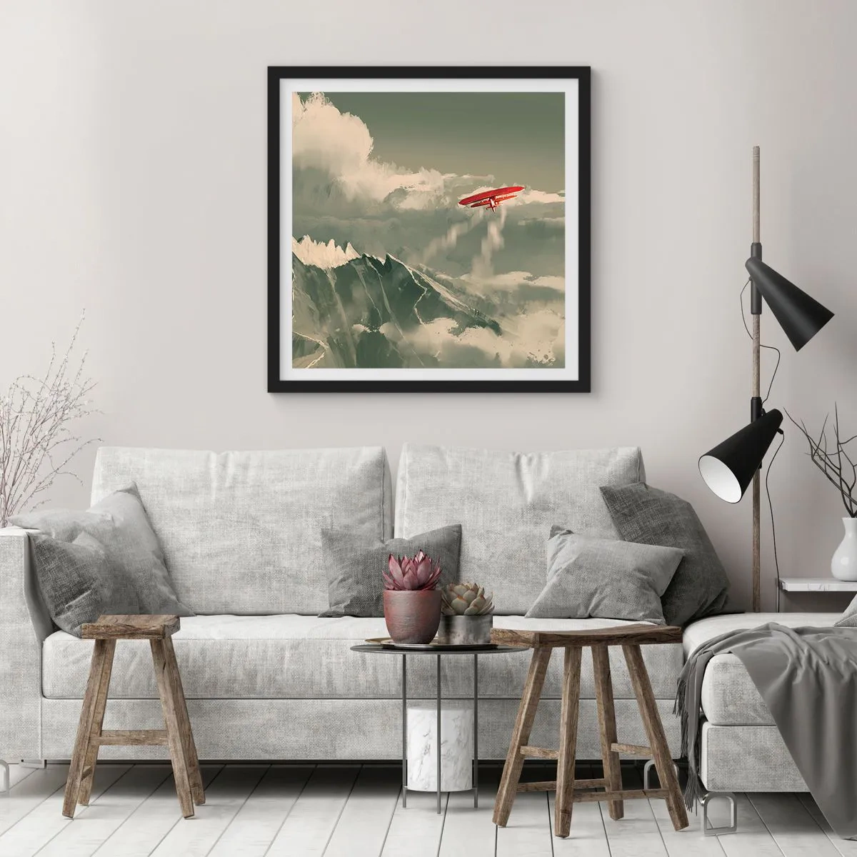 Affiche dans un cadre noir - Poster - Pionnier intrépide - 60x60 cm