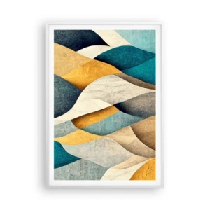 Affiche dans un cadre blanc - Poster - Rythme et vague - 70x100 cm