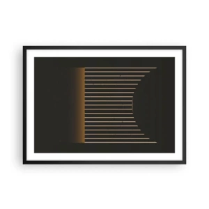 Affiche dans un cadre noir - Poster - Motif géométrique à rayures sur fond sombre - 70x50cm - Explorez les ténèbres - Décoration murale moderne pour le salon et la chambre ARTTOR