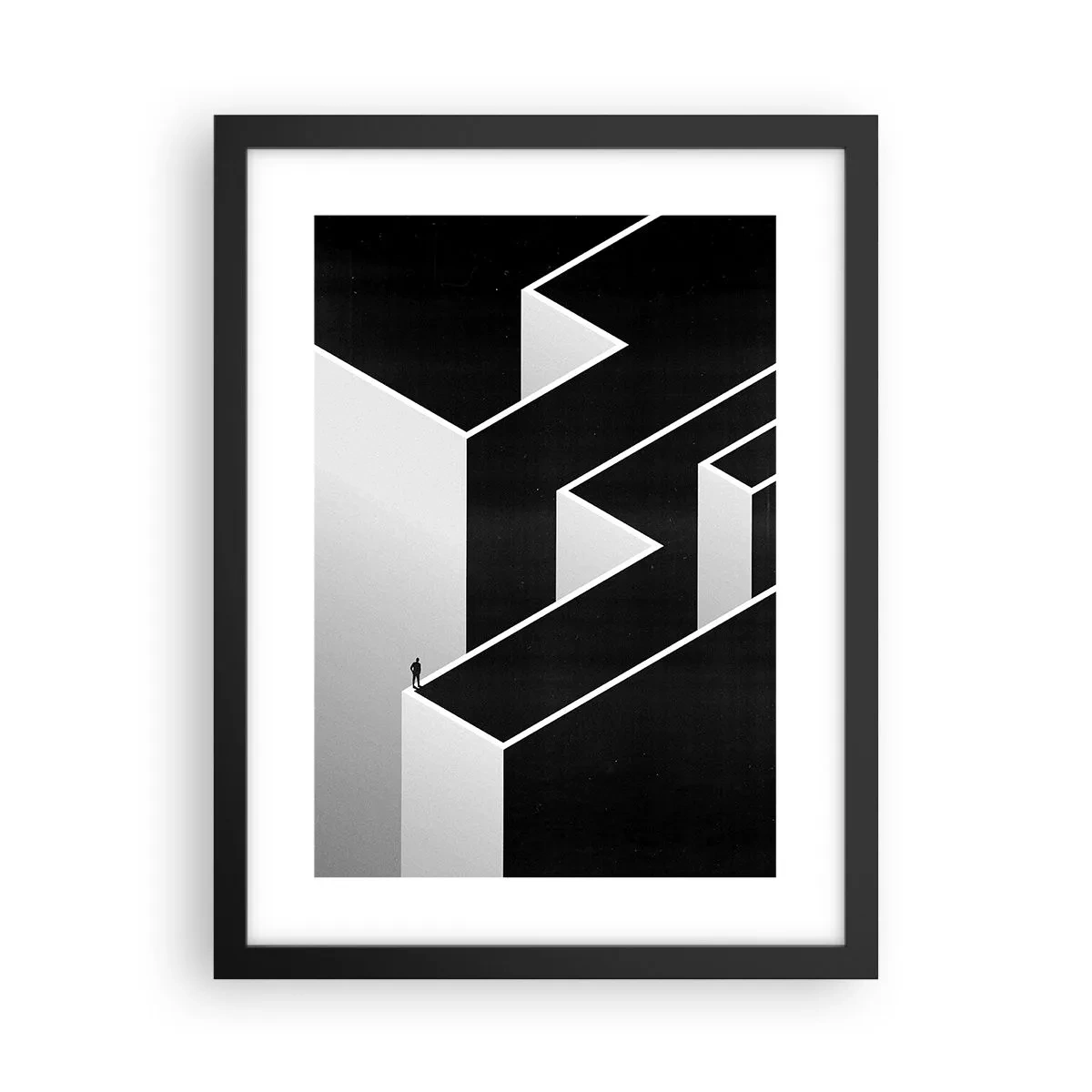Affiche dans un cadre noir - Poster - La solitude au sommet - 30x40 cm