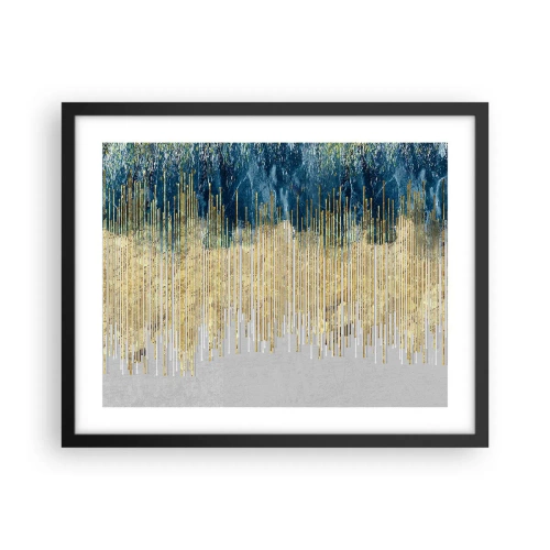Affiche dans un cadre noir - Poster - Bordure dorée - 50x40 cm