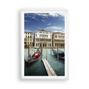 Affiche dans un cadre blanc - Poster - Palace bleu ciel - 61x91 cm