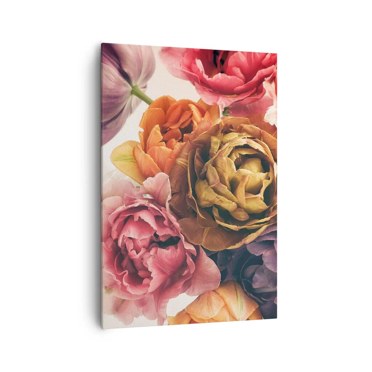 Impression sur toile - Image sur toile - Un bouquet de fleurs variées aux couleurs intenses - 70x100cm - La fête de la vie - Décoration murale moderne pour le salon et la chambre ARTTOR