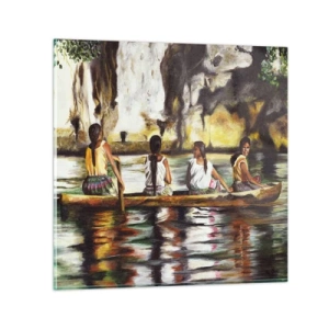 Impression sur verre - Image sur verre - Dans un paradis polynésien - 30x30 cm