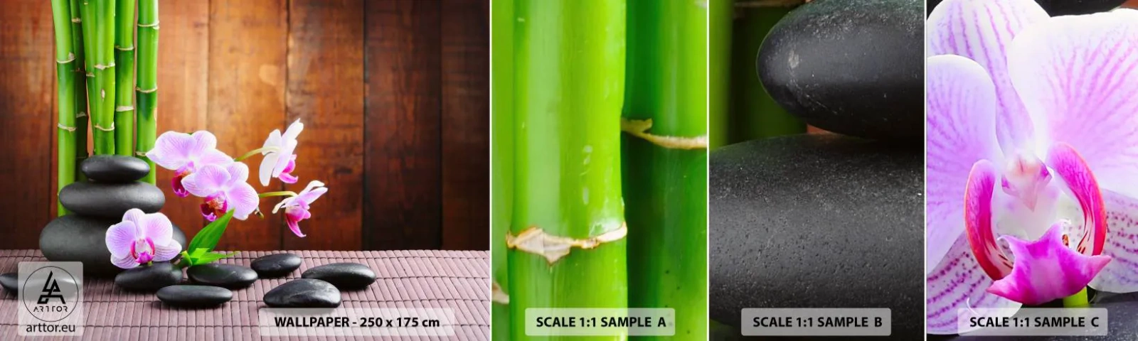 Échantillon De Papier Peint Standard Eco - Rencontrez les plaisirs de l'est - Fleurs, Orchidée, Orchidée - 100x30 cm