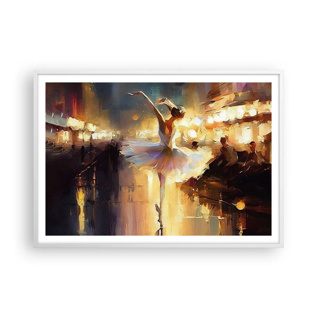 Affiche dans un cadre blanc - Poster - Miracle dans la rue - 100x70 cm