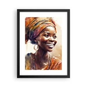 Affiche dans un cadre noir - Poster - reine africaine - 30x40 cm
