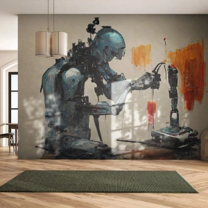 Papier Peint Autocollant Deluxe Sticker - Déjà demain… - Artiste, Intelligence artificielle, Robot - 100x70 cm