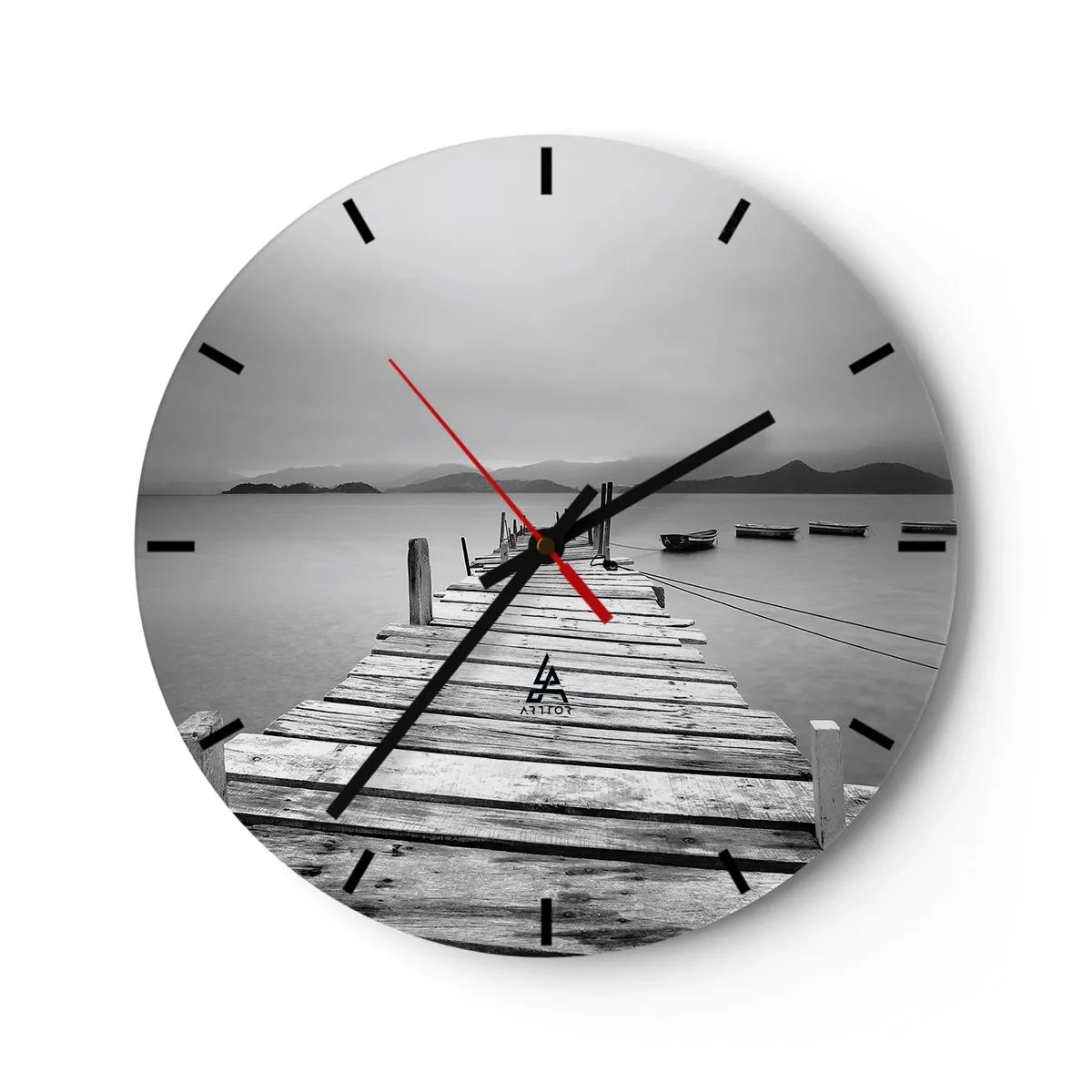 Horloge murale - Pendule murale - Derrière les montagnes, au-delà des mers - 40x40 cm