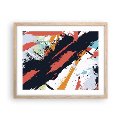 Affiche dans un chêne clair - Poster - Composition dynamique - 50x40 cm