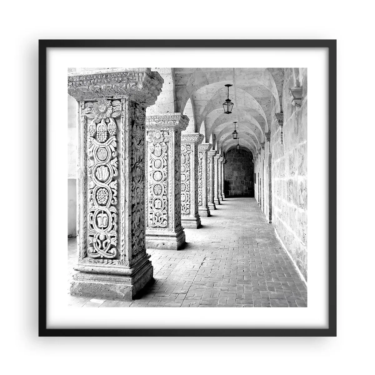 Affiche dans un cadre noir - Poster - Où cela mène-t-il…? - 50x50 cm