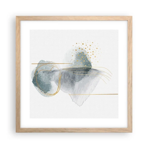 Affiche dans un chêne clair - Poster - À propos de la relation entre le gris et l'or - 40x40 cm