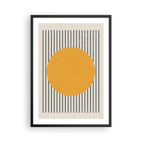 Affiche dans un cadre noir - Poster - Composition géométrique avec cercle et lignes orange - 50x70cm - Le pouvoir de la simplicité - Décoration murale moderne pour le salon et la chambre ARTTOR