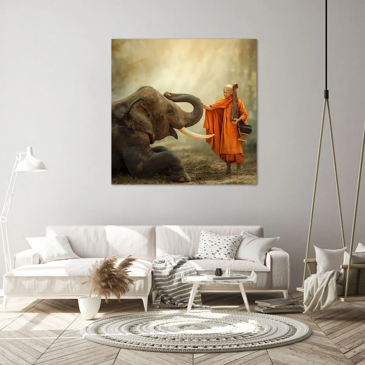 Impression sur toile - Image sur toile - Rencontre en voyageant - 70x70 cm