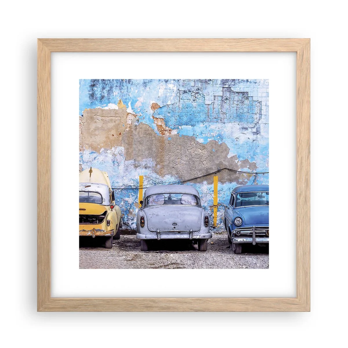 Affiche dans un chêne clair - Poster - Rencontre de vétérans - 30x30 cm