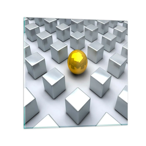 Impression sur verre - Image sur verre - Pourquoi moi? Composition géométrique - 70x70 cm