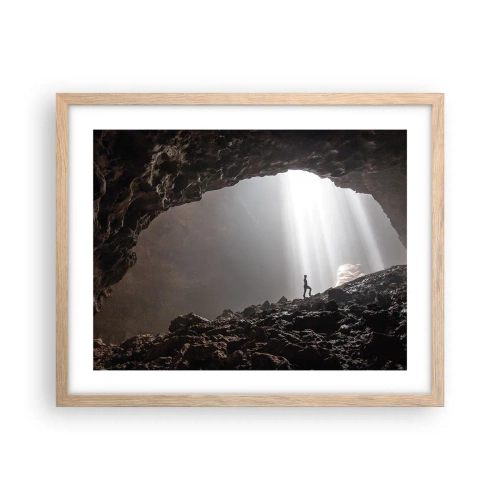 Affiche dans un chêne clair - Poster - Grotte lumineuse - 50x40 cm