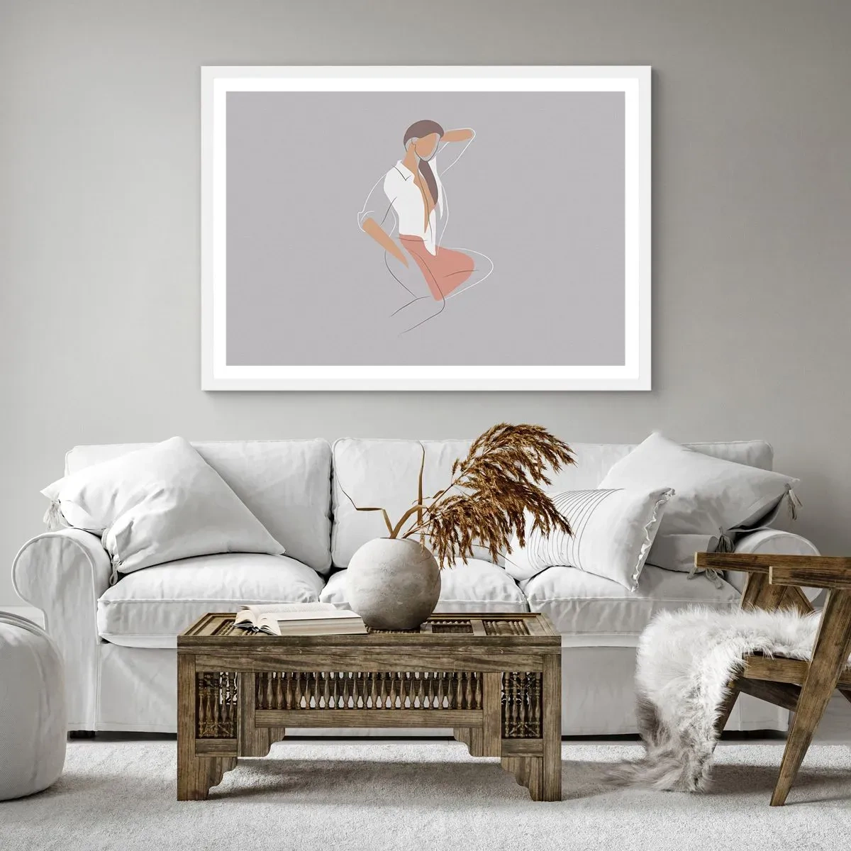 Affiche dans un cadre blanc - Poster - Contour gracieux - 91x61 cm