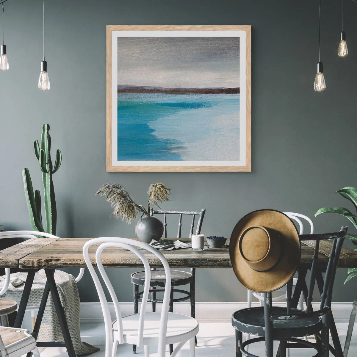 Affiche dans un chêne clair - Poster - Paysage horizontal - 60x60 cm