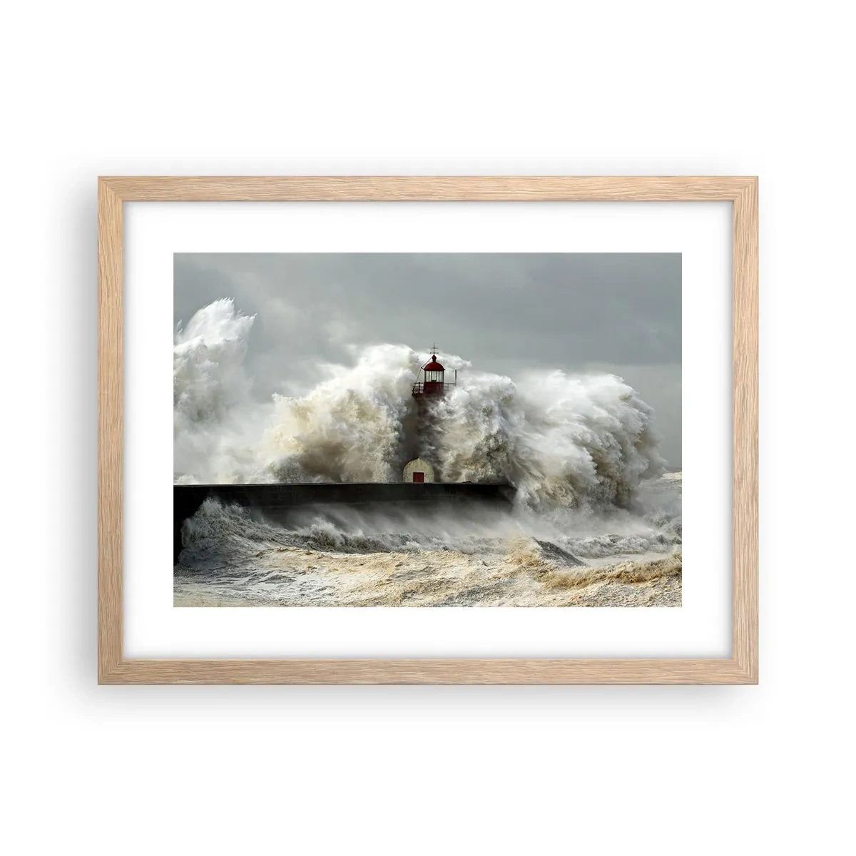 Affiche dans un chêne clair - Poster - La colère de l'océan - 40x30 cm
