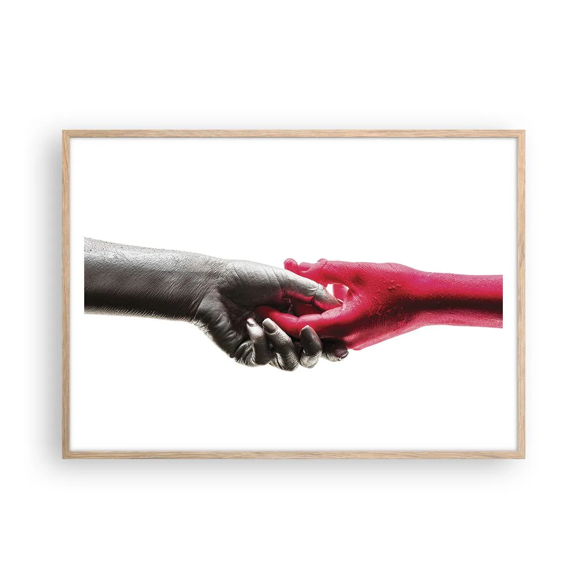 Affiche dans un chêne clair - Poster - Ensemble, bien que différents - 100x70 cm