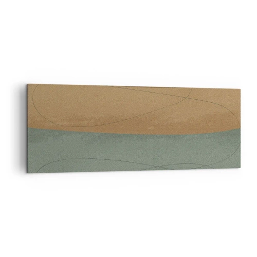 Impression sur toile - Image sur toile - Composition abstraite dans des tons de terre naturels - 140x50cm - Composition horizontale - Décoration murale moderne pour le salon et la chambre ARTTOR