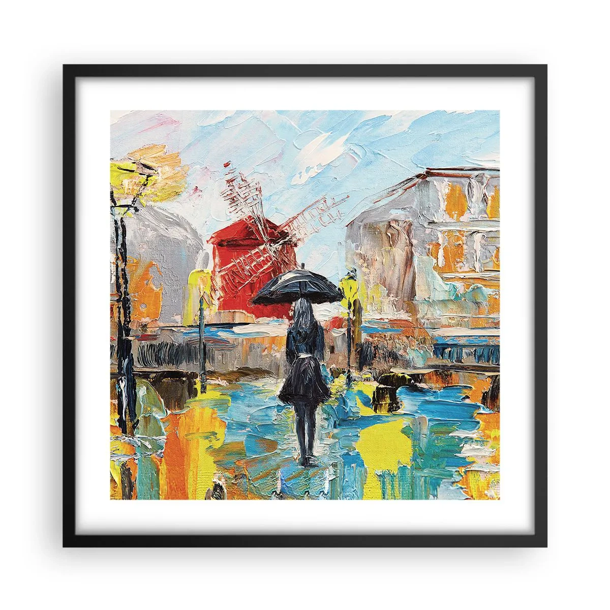 Affiche dans un cadre noir - Poster - Légende parisienne - 50x50 cm