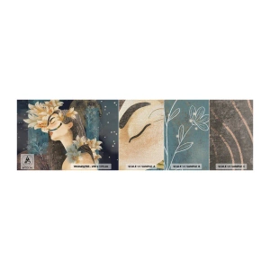 Échantillon de Papier Peint Premium Canvas - Conte de fée sur la princesse lilas - Abstraction, Femme, Fleurs - 100x30 cm