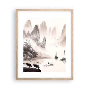 Affiche dans un chêne clair - Poster - Le quotidien exotique de l'Orient - 40x50 cm