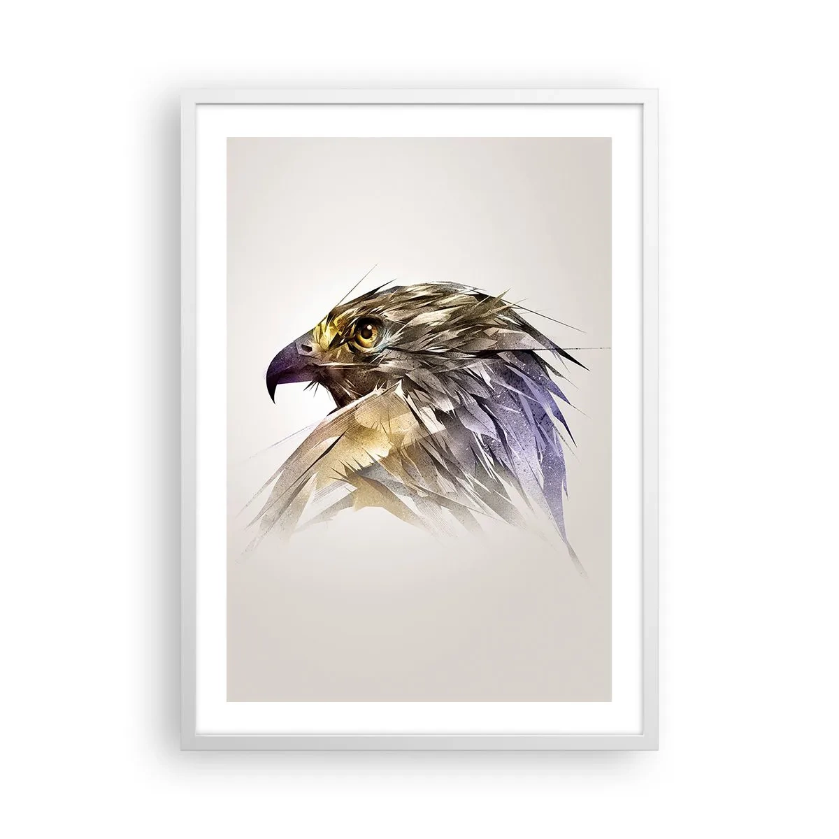 Affiche dans un cadre blanc - Poster - Portrait d'un guerrier - 50x70 cm