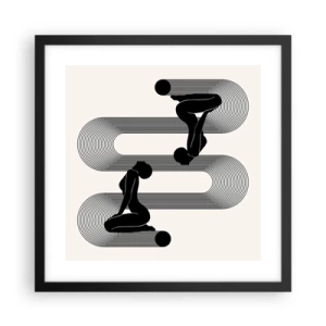 Affiche dans un cadre noir - Poster - Symétrie sensuelle - 40x40 cm