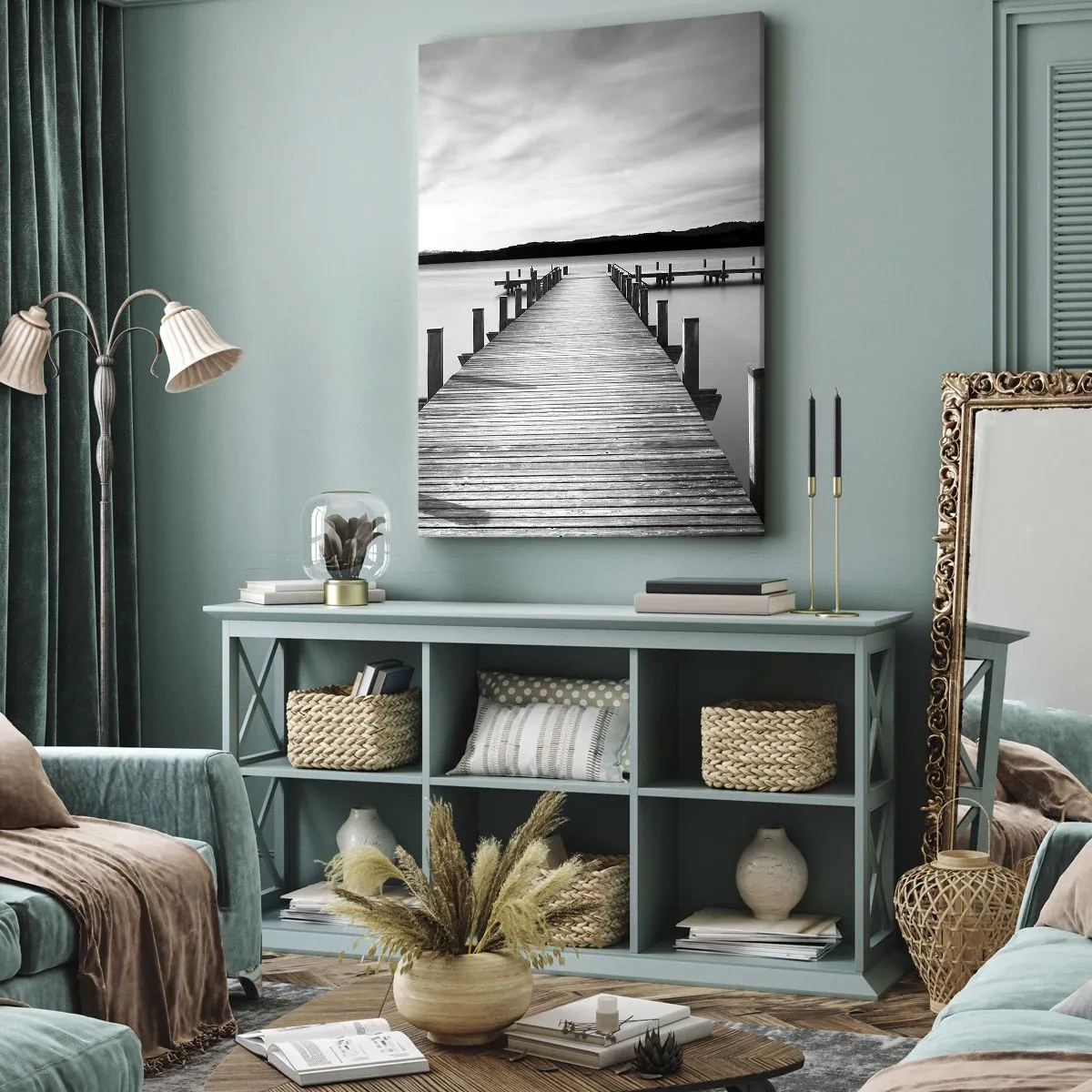 Impression sur toile - Image sur toile - Au point d'eau - la paix - 65x120 cm