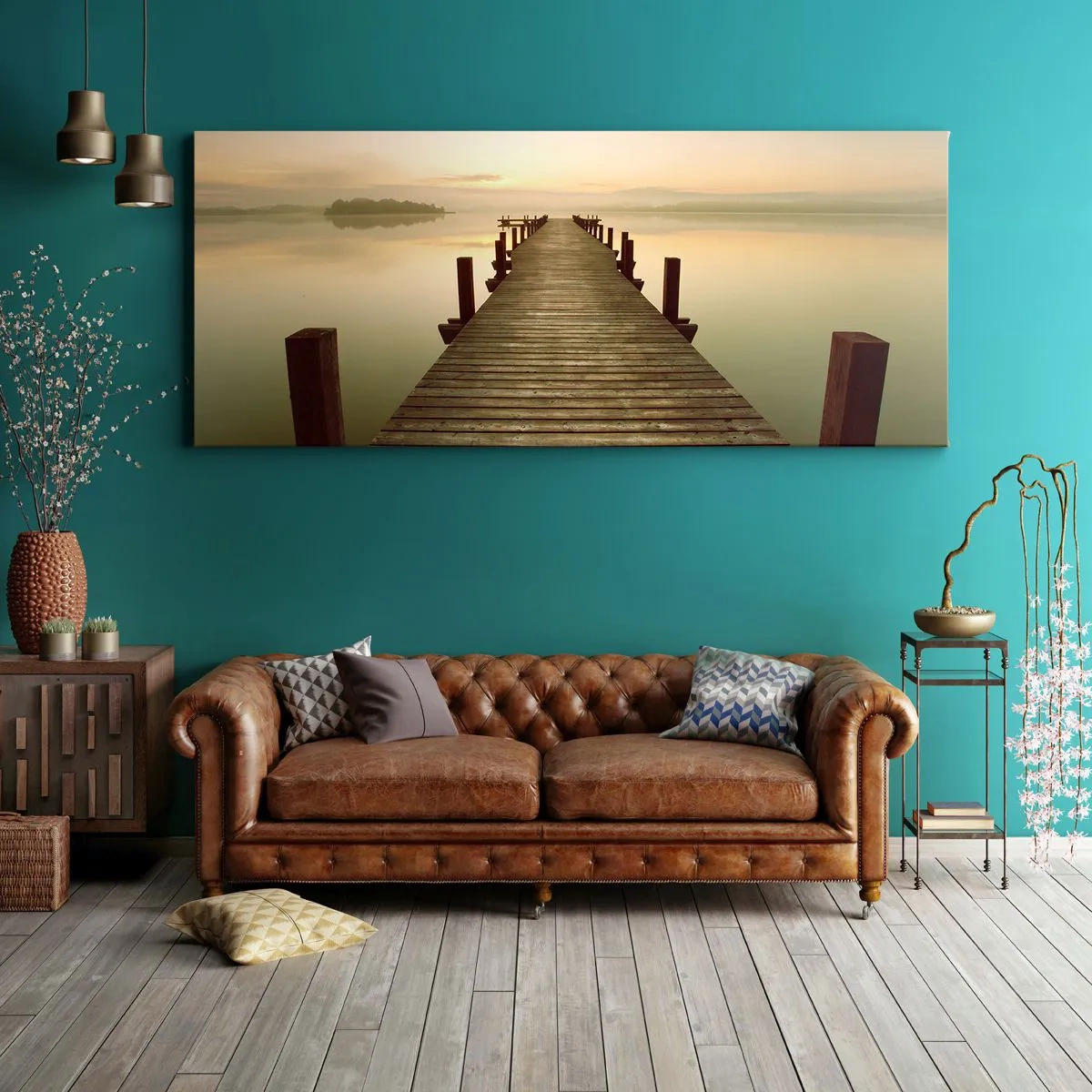 Impression sur toile - Image sur toile - L'aube, les premières lueurs, le jour  - 100x40 cm