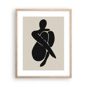 Affiche dans un chêne clair - Poster - Dans ses propres bras - 40x50 cm