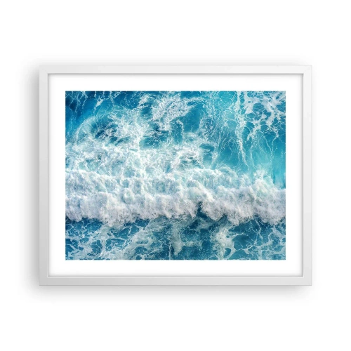 Affiche dans un cadre blanc - Poster - Joyeusement et en sautant - 50x40 cm