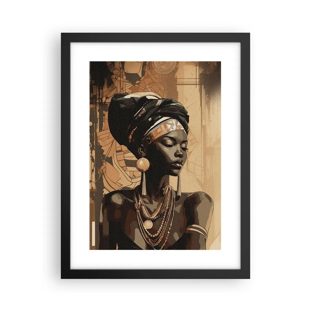Affiche dans un cadre noir - Poster - Majesté africaine - 30x40 cm