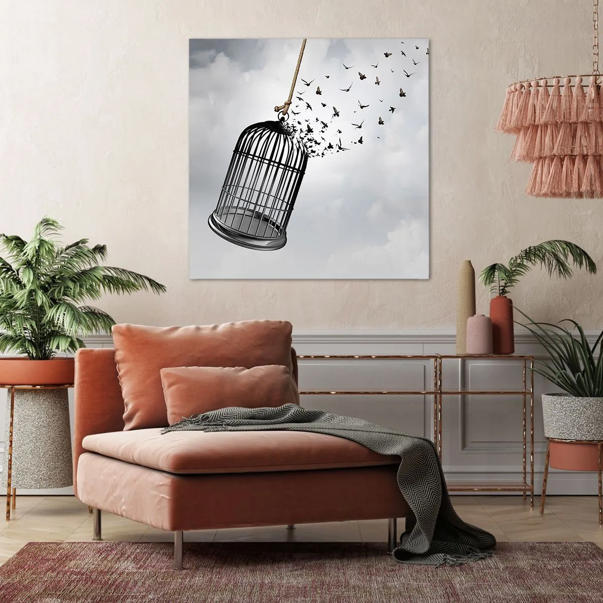 Impression sur toile - Image sur toile - Foie...Espoir...Liberté! - 70x70 cm