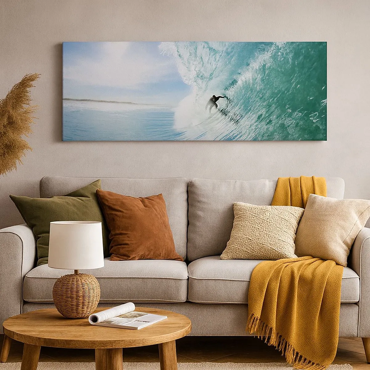 Impression sur toile - Image sur toile - Toujours sur la vague - 100x40 cm