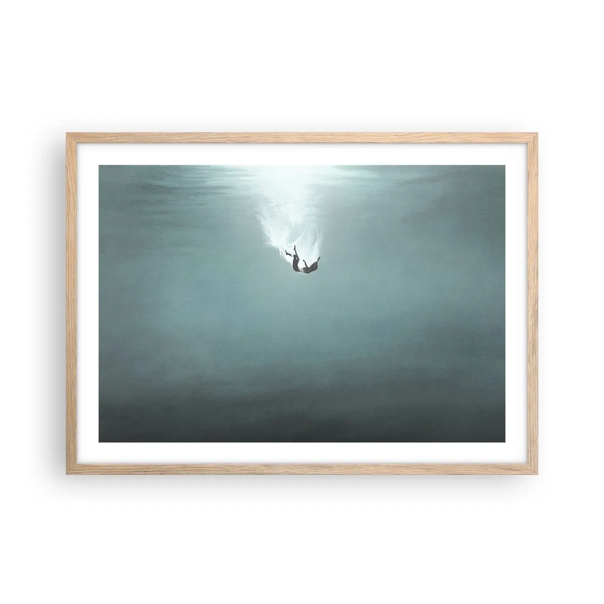 Affiche dans un chêne clair - Poster - Dans les bras de l'océan - 70x50 cm