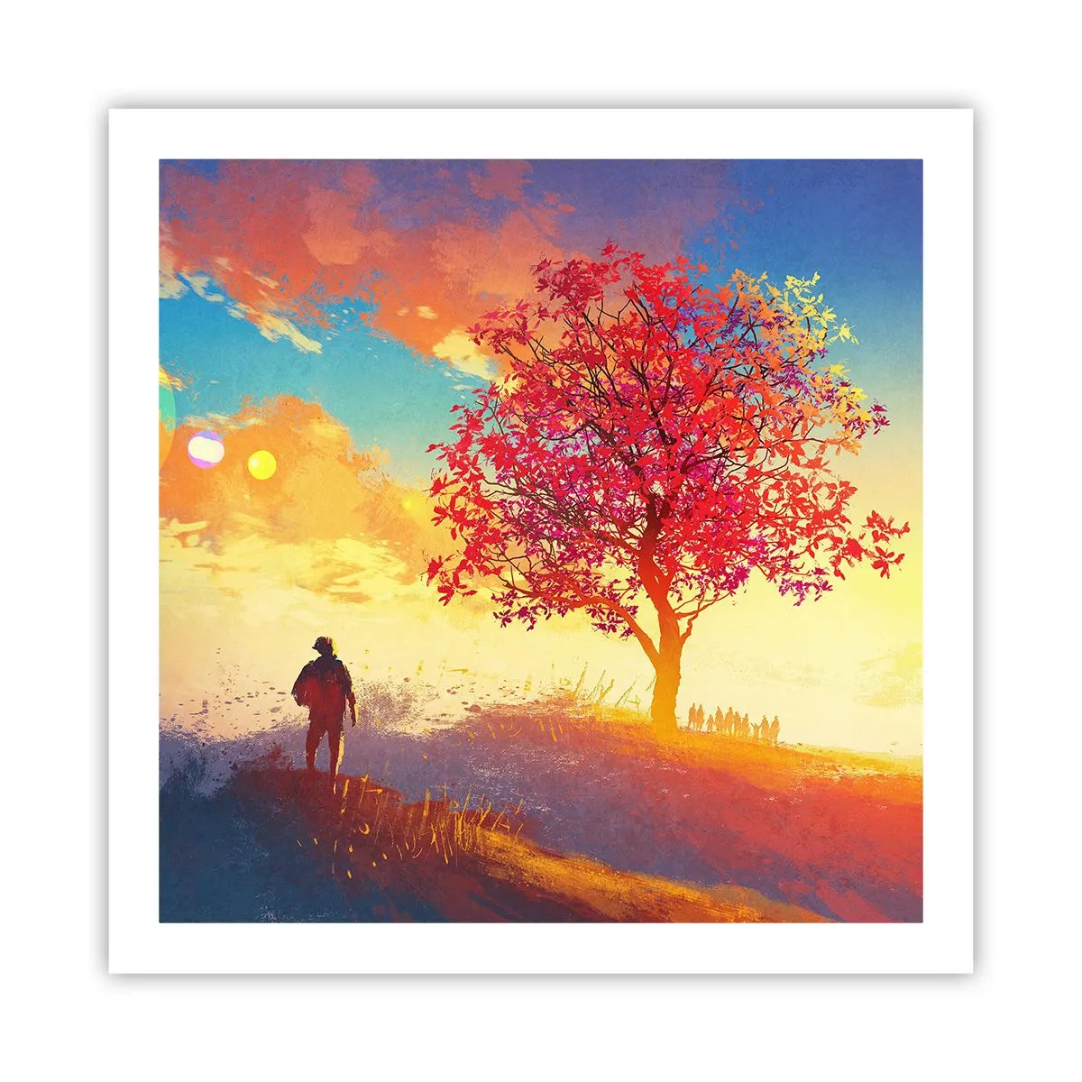 Affiche - Poster - Pèlerin à destination - 60x60 cm