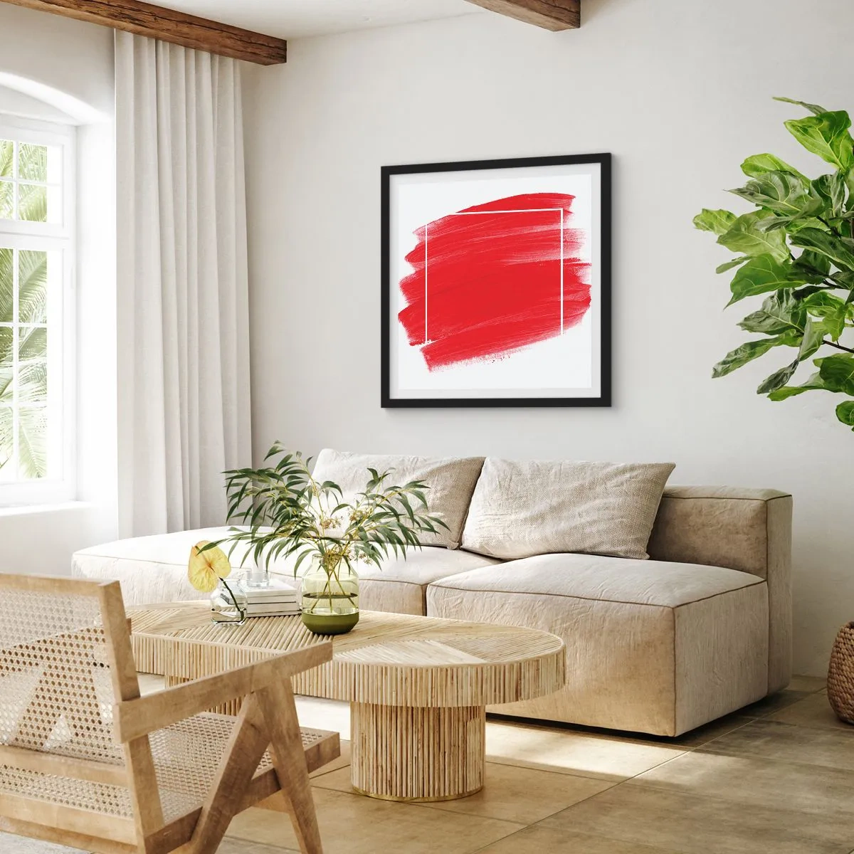 Affiche dans un cadre noir - Poster - En dehors du cadre - 60x60 cm